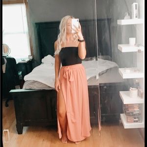 Ekattire coral peach Maxi skirt